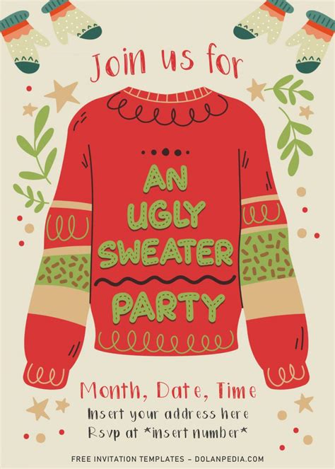 christmas ugly sweater drive  birthday party invitation