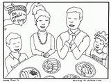 Keluarga Mewarna Koleksi Praying Thanking Bahagia Halaman Cantik Coloringhome sketch template