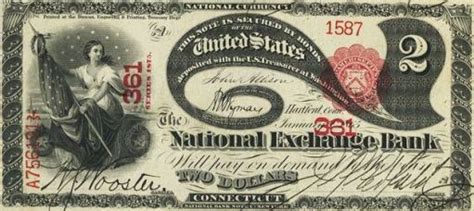 large size  dollar national bank notes antique money