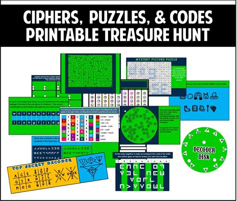 printable treasure hunt    ciphers puzzles