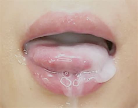 mouth full of cum close up