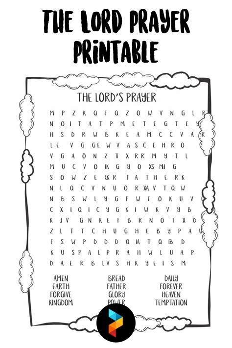 lord prayer printable printableecom