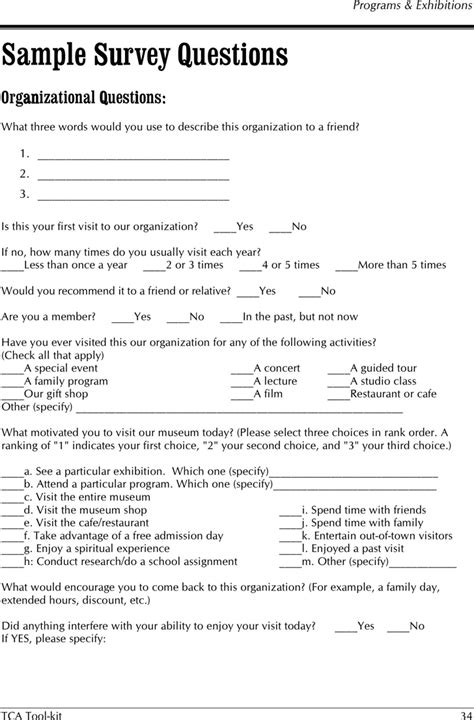 sample survey questions  kb  pages