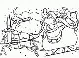 Santa Sleigh Coloring Pages Reindeer Claus His Sled Drawing Printable Getcolorings Getdrawings Color Popular Riding Coloringhome Print sketch template