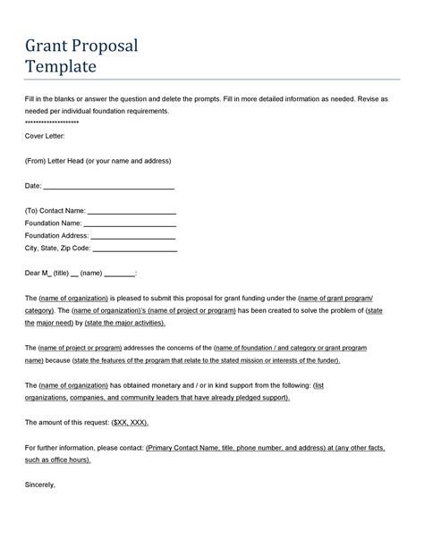 writing  grant proposal template