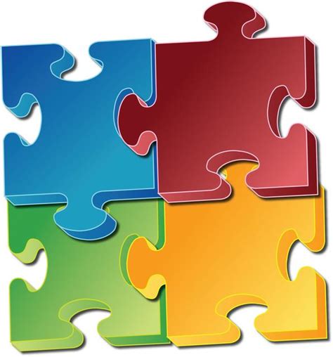jigsaw pieces multicolored modern design