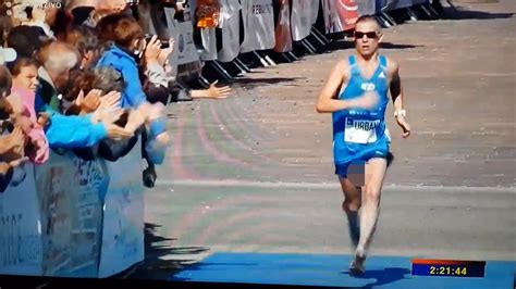Marathon Runner S Penis Slips Out Of Shorts As He Reaches