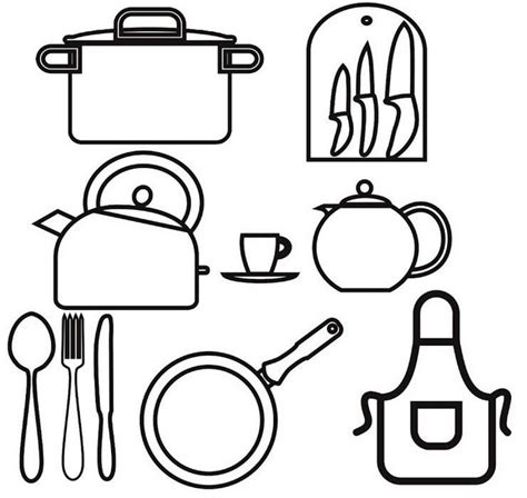 kitchen utensil coloring pages  boys  girls coloring pages