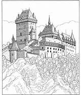 Coloring Castle Pages Castles Drawing Bavaria Adult Printable Adults Book Kasteel Wall Medieval Books Dover Rom Colouring Print Photobucket Kleurplaat sketch template