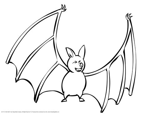 bat coloring pages    print