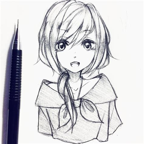 cute anime girl drawing  paintingvalleycom explore collection