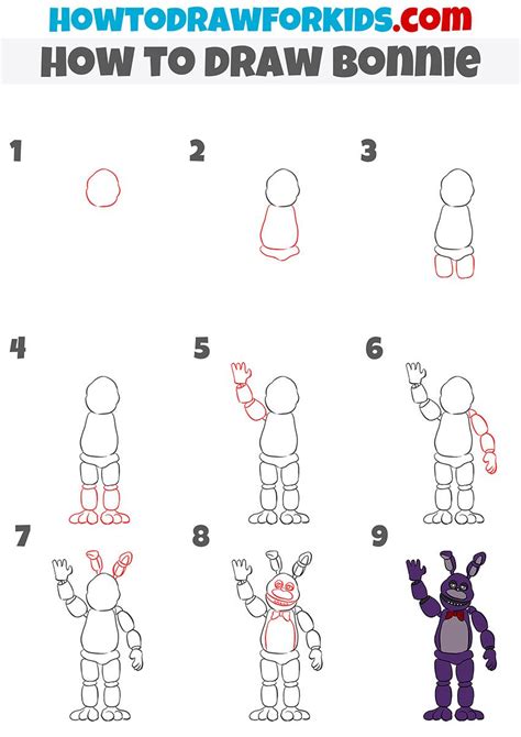 How To Draw Bonnie Step By Step Fnaf Drawings Fnaf Coloring Pages