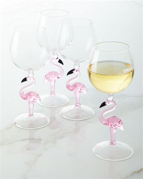 neiman marcus flamingo stem wine glasses set of 4