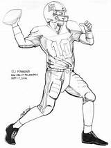 Manning Eli Coloring Pages Color Football Peyton Sketch Sketches Result Google Template sketch template