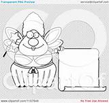 Godmother Plump Scroll Fairy Blank Outlined Coloring Clipart Vector Cartoon Cory Thoman sketch template