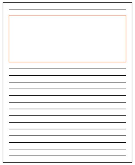 printable writing paper  picture box printable