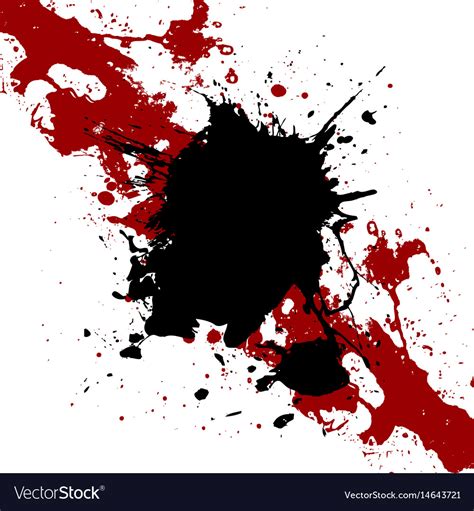 ink black  red paint splatter background vector image