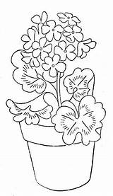 Geranium Geraniums Applique Wb Colouring sketch template