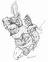 Kratos Coloring Pages Drawing War God Getdrawings Deviantart Wallpaper Getcolorings sketch template