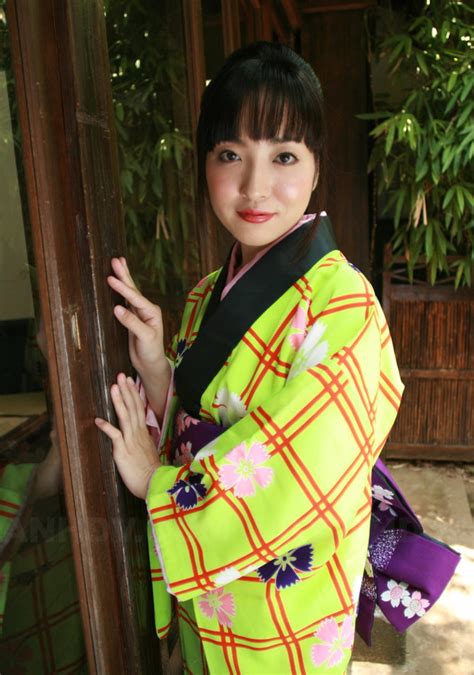Swanky Japanese Woman Wears Colorful Kimono And Has No Panties Under It