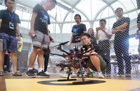 students compete  smart drone maneuver  official shanghai travel website meet