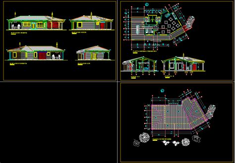 Country Restaurant, Hotel 2D DWG Plan for AutoCAD