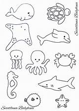 Sea Animals Animal Ocean Template Coloring Templates Pages Book Crafts Quiet Printable Kids Preschool Drawing Drawings Board Worksheets Felt Cute sketch template