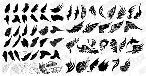 number of exquisite wings vector material download free
