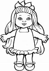 Doll Coloring Drawing Pages Baby Toys Dolls Barbie Smiling Action Colouring Toy Printable Rag Chucky Chica Color Kids Line Figure sketch template