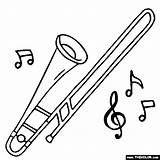 Trombone Coloring Pages Color Trombones Instrument Tenor Musical Drawing Thecolor Instruments Bass Music Template Piccolo Getdrawings Results sketch template