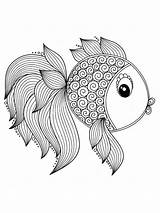 Coloring Pages Fish Zentangle Adults Adult Color Bright Teens Colors Favorite Choose sketch template