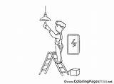 Colouring Electrician Coloring Sheet Title sketch template
