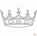 Crown Coloring Pages King Crowns Simple Drawing Printable Template Easy Flower Clip Kids Popular Adult sketch template