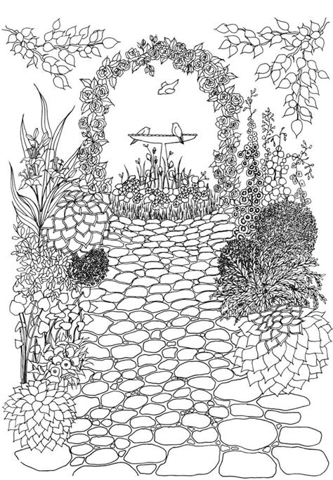 creative haven whimsical gardens coloring book coloring page