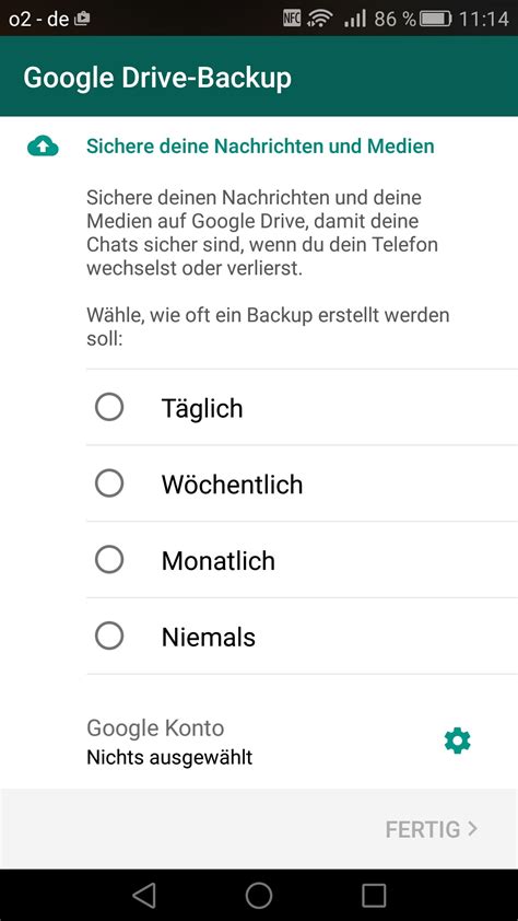 whatsapp backup mit google drive  funktionierts
