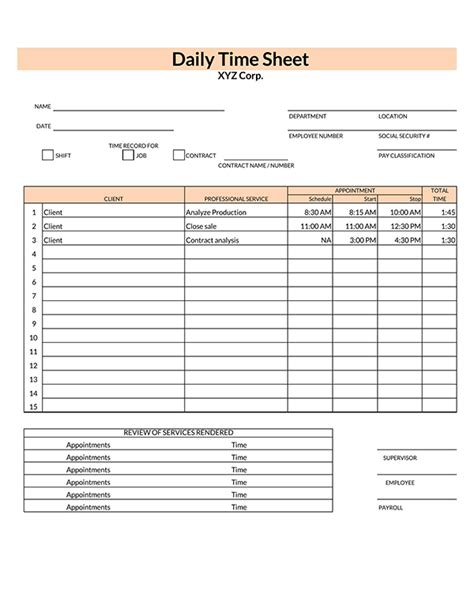simple timesheet templates excel daily weekly