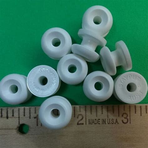 10 White Stayput Knobs For Canvas Boat Cover Bungee Shock Cord Loops