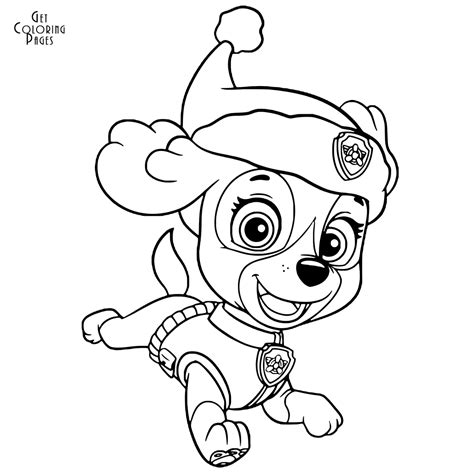 christmas paw patrol coloring pages  getdrawings