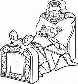 Coloring Sleeping Cat Pinocchio Figaro Cleo Fish Bed Wecoloringpage Pages Disney sketch template