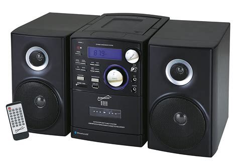 shelf stereo supersonic bluetooth system mp cd cassette player radio usbsd aux ebay
