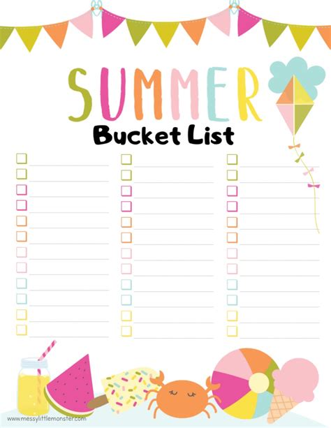 summer bucket list messy  monster