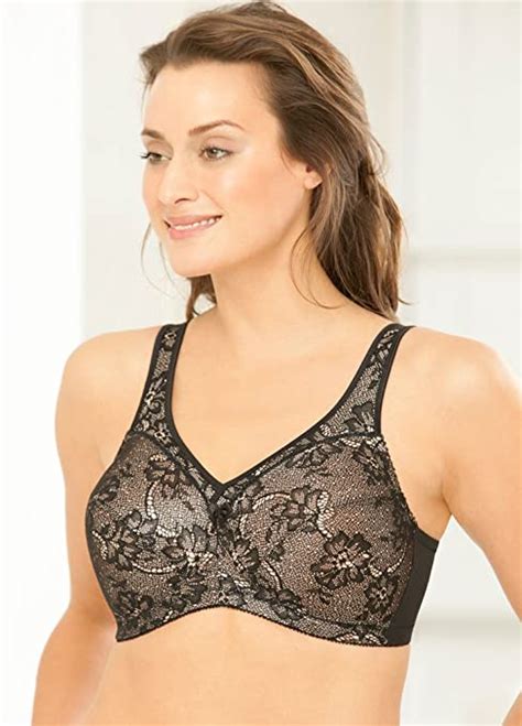 glamorise 1012 women s magiclift all over lace soft cup bra lingerie