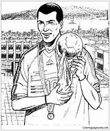 Zidane Coloring Pages Zinedine Cup Soccer Players Color Previous sketch template