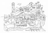 Colouring Island Coloring Pages Paradise House Adults Choose Board Shacks Tropical sketch template