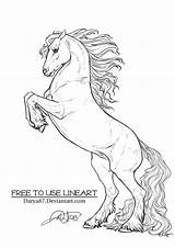 Horse Rearing Coloring Pages Lineart Deviantart Horses Friesian Frisian Drawing Drawings Use Line Adult Sketch Color Draw Clip Easy Animal sketch template