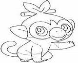 Coloring Pages Pokemon Grookey Type Grass Printable sketch template