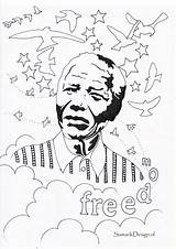 Mandela Nelson Coloring Pages Famous People History Drawing Print Colouring Printable Month Getdrawings Getcolorings Choose Board sketch template