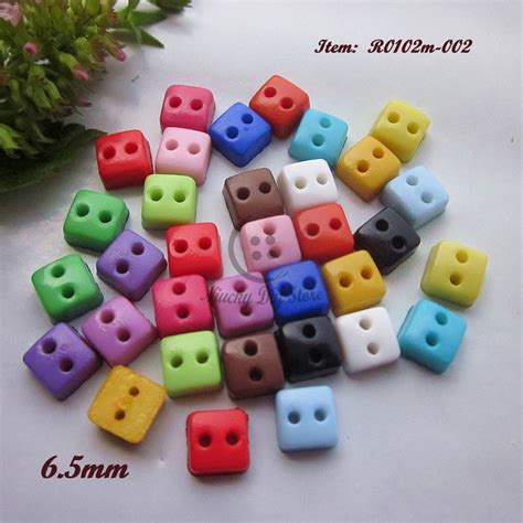 mini buttons pcs mm  mixed color square small buttons  scrapbooking craft