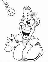 Coloring Baseball Pages Player Catch Cartoon Popular Library Clipart sketch template
