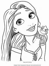 Rapunzel Raiponce Visage Rosto Colorier Gesicht Pascal Enrolados Cartonionline sketch template